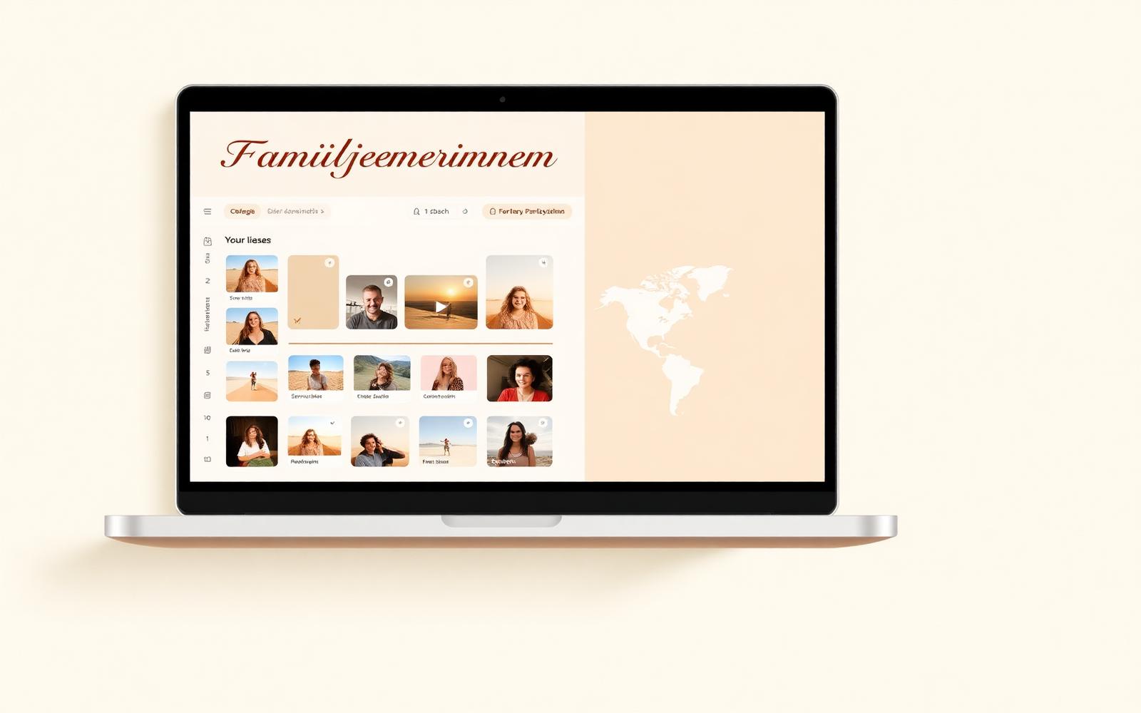 Familjens gemensamma bildarkiv på tidslinje och karta i Familjeminnen